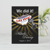 ラスベガススターバストウエディングレセプション金ゴールドブラック 招待状 (スタンド正面)