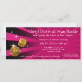 ラスベガススターバストズ結婚暗い赤紫色ブラック金ゴールド 招待状 (裏面)