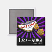 ラスベガススターバスト結婚式の引き出物パープルブラック マグネット (正面/裏面)