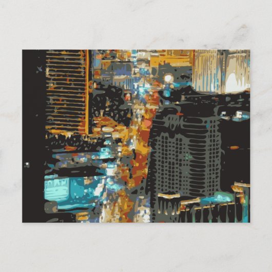 ラスベガスストリップの喧騒に満ちた光 ポストカード (正面)