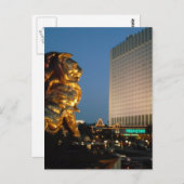 ラスベガスストリップを見てMGMライオン ポストカード (正面/裏面)