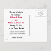 ラスベガスストリップウェディング日付ショーガールを保存 案内ポストカード (裏面)