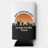 ラスベガスストリップサンセットカスタム休暇 スリム缶クーラー (裏面)