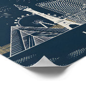 ラスベガスストリップネバダスカイラインアートシティスケープ ポスター (角)