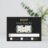 ラスベガススロットマシンウェディングRSVPカード 出欠カード (スタンド正面)