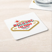 ラスベガスダーティバースデーパーティーのカスタムマッチング スクエアペーパーコースター (アングル)