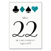 ラスベガスティール（緑がかった色）グリッターカスタムテーブル番号 テーブルナンバー (裏面)