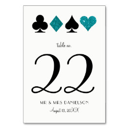 ラスベガスティール（緑がかった色）グリッターカスタムテーブル番号 テーブルナンバー