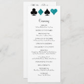 ラスベガスティール(緑がかった色)グリッター結婚式 プログラム (正面/裏面)