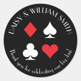 ラスベガステーマカスタムステッカーブラック赤と白 ラウンドシール