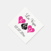 ラスベガステーマ結婚のナプキンとモノグラム スタンダードカクテルナプキン (角)