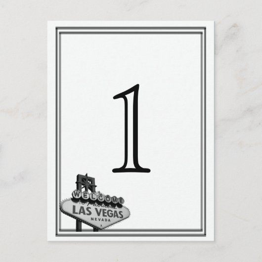ラスベガスデスティネーションウェディングテーブル番号 ポストカード (正面)