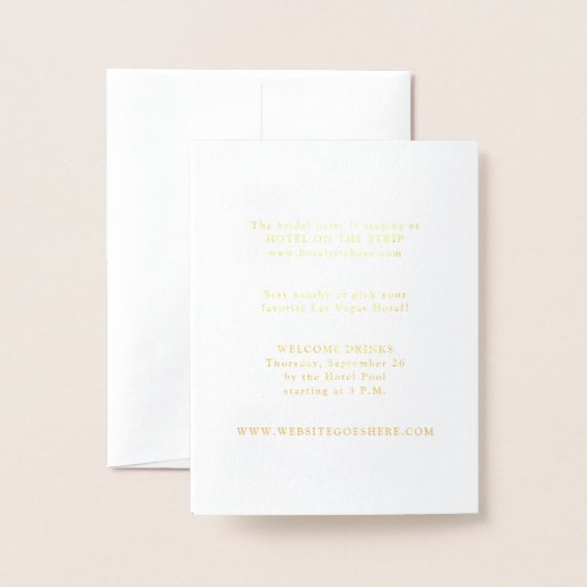 ラスベガスデスティネーションウェディングパスポート招待状 箔カード (裏面封筒付き)