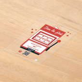 ラスベガスデスティネーションカジノスロットマシ結婚ュース アクリル招待状 (レイダウン)