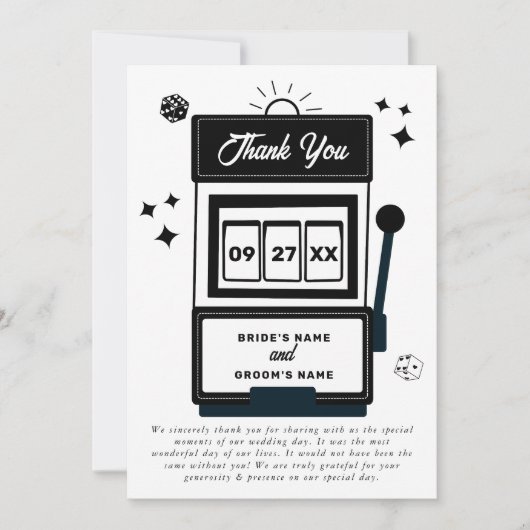 ラスベガスデスティネーションカジノスロットマシ結婚ュース サンキューカード (正面)