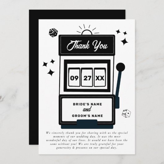 ラスベガスデスティネーションカジノスロットマシ結婚ュース サンキューカード (正面/裏面)
