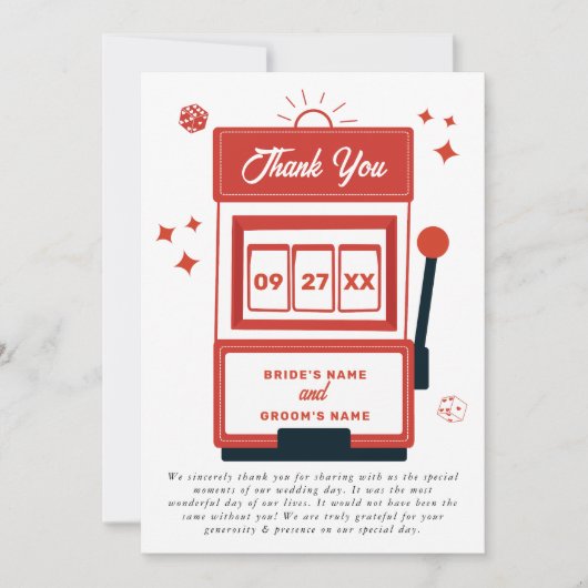 ラスベガスデスティネーションカジノスロットマシ結婚ュース サンキューカード (正面)