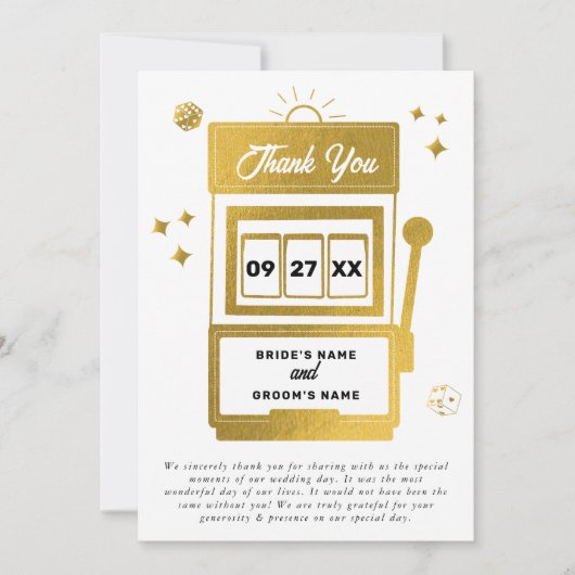 ラスベガスデスティネーションカジノスロットマシ結婚ュース 招待状 (正面)