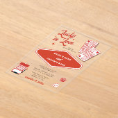 ラスベガスデスティネーションカジノラッキー結婚インラブ アクリル招待状 (レイダウン)