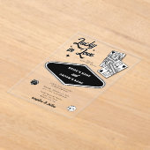 ラスベガスデスティネーションカジノラッキー結婚インラブ アクリル招待状 (レイダウン)
