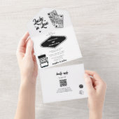 ラスベガスデスティネーションカジノラッキー結婚インラブ オールインワン招待状 (貼ってはがせる)