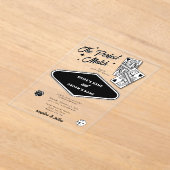 ラスベガスデスティネーションパーフェクト結婚マッチのブラック アクリル招待状 (レイダウン)