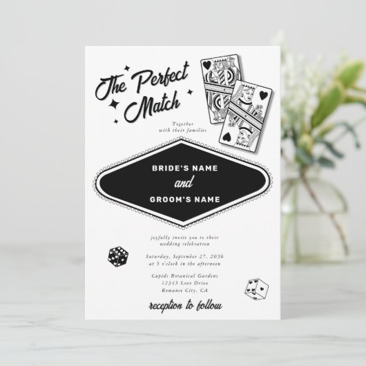 ラスベガスデスティネーションパーフェクト結婚マッチのブラック 招待状 (スタンド正面)