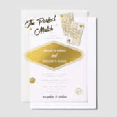 ラスベガスデスティネーションパーフェクト結婚マッチの金ゴールド ベラム紙招待状 (オフセット)