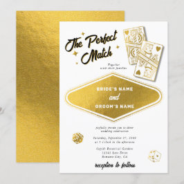 ラスベガスデスティネーションパーフェクト結婚マッチの金ゴールド 招待状