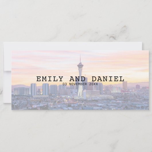 ラスベガスデスティネーションボーディングパス結婚ズ 招待状 (裏面)