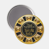 ラスベガスデラックス金ゴールドカジノチップマグネットの好意 マグネット (正面/裏面)