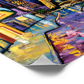 ラスベガストラベルバンゴッホスタイルカジノナイトシティ ポスター (角)