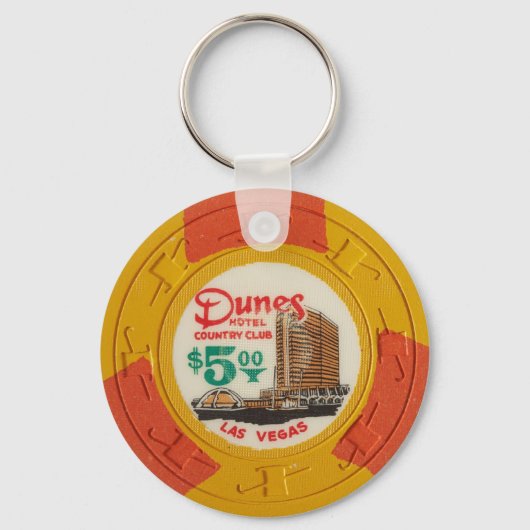 ラスベガストランプのポーカーチップカジノ賭博廃止 キーホルダー (正面)