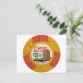 ラスベガストランプのポーカーチップカジノ賭博廃止 ポストカード (スタンド正面)