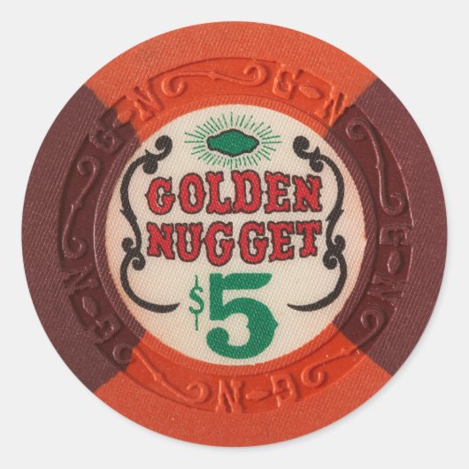 ラスベガストランプのポーカーチップカジノ賭博廃止 ラウンドシール (正面)