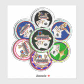 ラスベガストランプのポーカーチップ シール (シート)