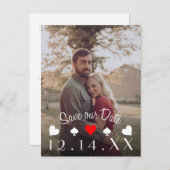 ラスベガストランプのポーカー日付赤い写真はがきを保存 案内ポストカード (正面/裏面)