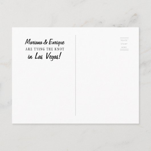 ラスベガストランプのポーカー日付赤い写真はがきを保存 案内ポストカード (裏面)