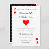 ラスベガストランプのポーカー遊ズカード婚約 招待状 (正面/裏面)