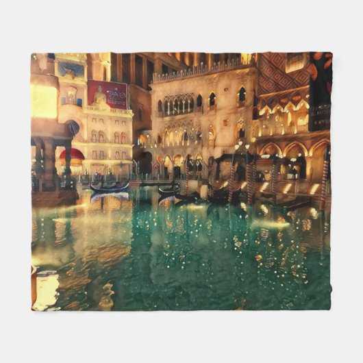 ラスベガスナイツカジノオリジナル抽象芸術アート フリースブランケット (正面(横))