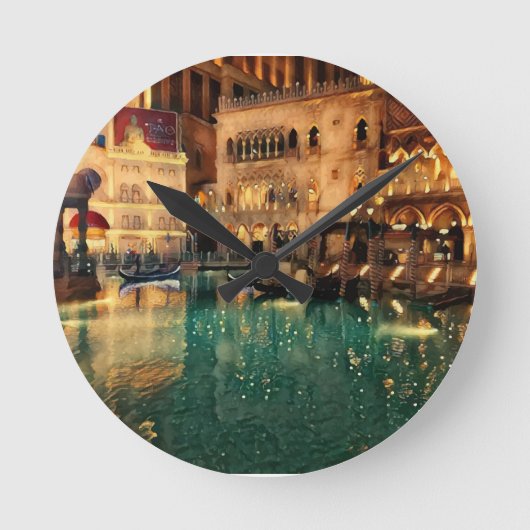 ラスベガスナイツカジノオリジナル抽象芸術アート ラウンド壁時計 (正面)