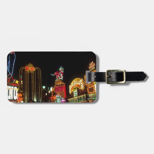 ラスベガスナイトタイムネオンライツカジノサイン ラゲッジタグ (正面横)