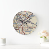 ラスベガスニューメキシコヴィンテージの地図 ラージ壁時計 (ホーム)