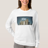 ラスベガスニューヨークのホテルの眺めのアートなフード付きスウェットシャツ Tシャツ (正面)