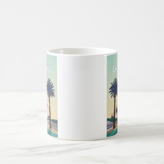 ラスベガスネバダウェルカムサインヴィンテージトラベル コーヒーマグカップ (中央)