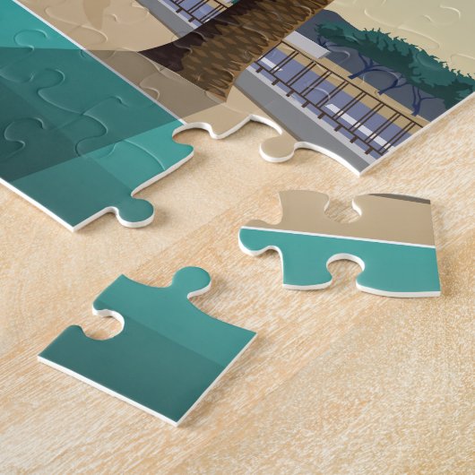 ラスベガスネバダウェルカムサインヴィンテージトラベル ジグソーパズル (側面)