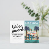 ラスベガスネバダウェルカムサインヴィンテージ引っ越しました ポストカード (スタンド正面)