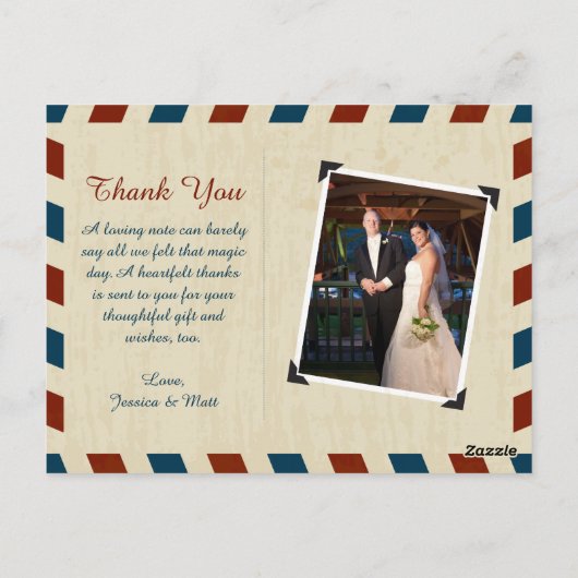 ラスベガスネバダエアメール | 結婚感謝 ポストカード (裏面)