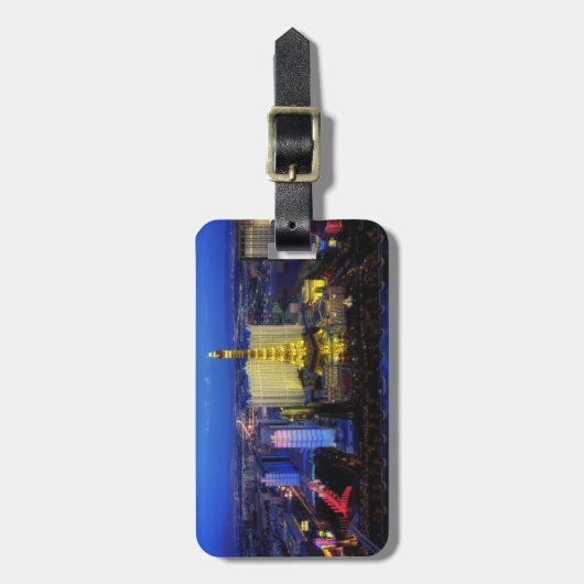 ラスベガスネバダシティシティシティズアーバンナイト夕べ ラゲッジタグ (正面縦)