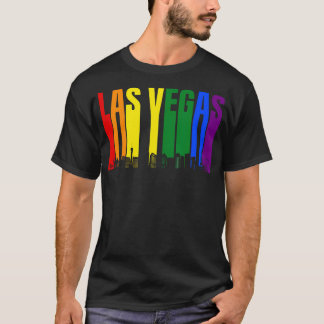 ラスベガスネバダスカイラインLgbtqゲイプライドレインボー Tシャツ